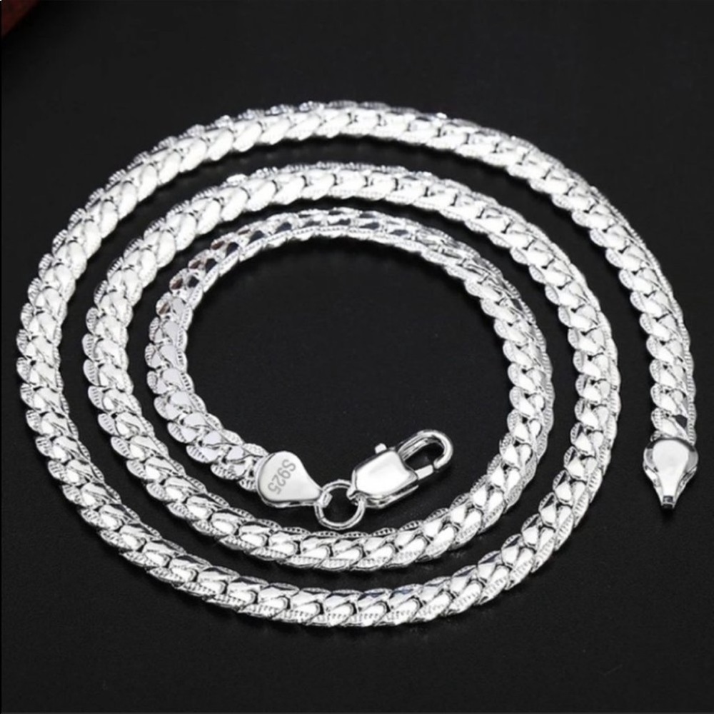 New Unisex 925 Sterling Silver Snake Necklaces